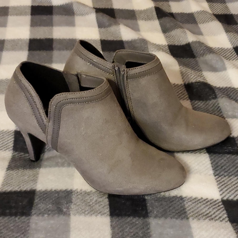Gray ankle boots